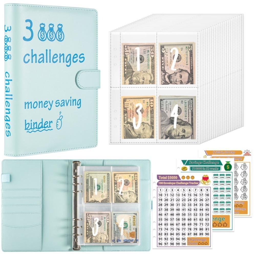 Папка для челленджа сбережений A5 из ПУ, блокнот для сбережений, листы для челленджа сбережений, для влюбленных