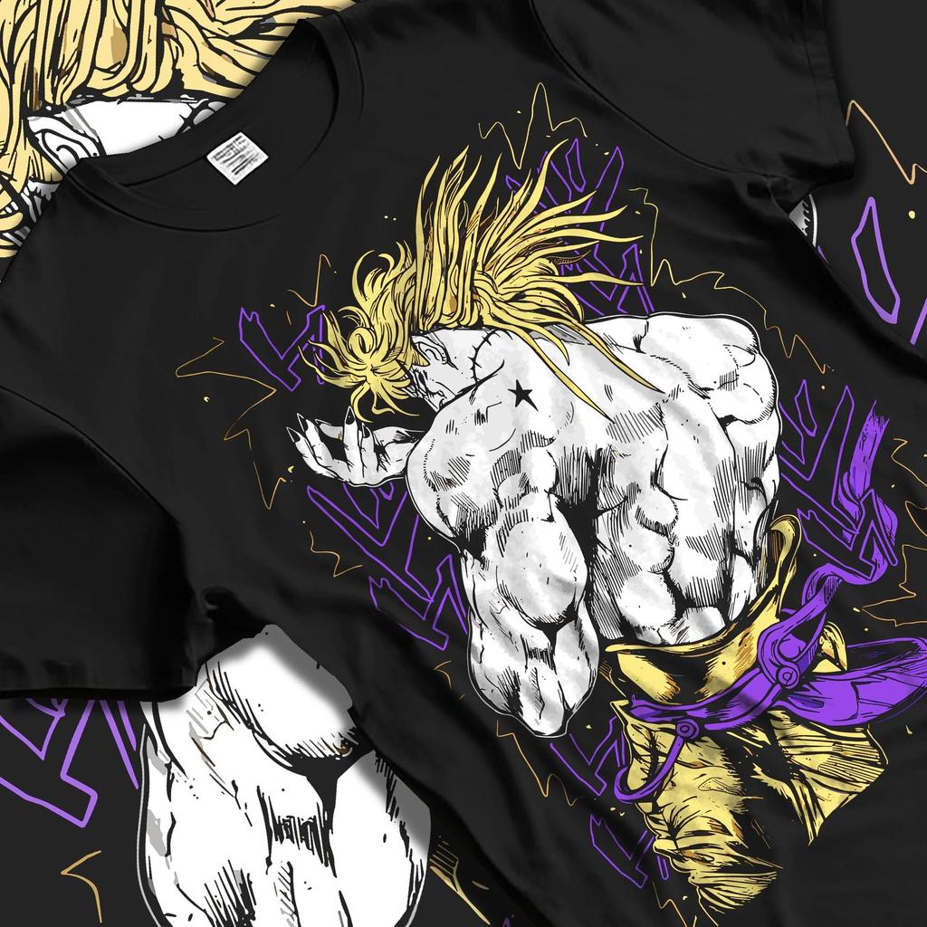 Футболка JoJo's Bizarre Adventure Джорно Джованна Свитшот Оверсайз Мужская Повседневная Свободная Хлопок Высокое Качество Уличная Одежда Харадзюку Женская Мужская Одежда