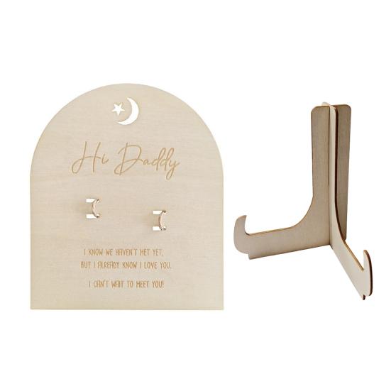 Wooden Baby Birth Wristband Display Board with Base Smooth Edge Burr Free