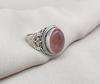 Strawberry Quartz 925 Sterling Silver Ring: Handmade Boho Gemstone Jewelry