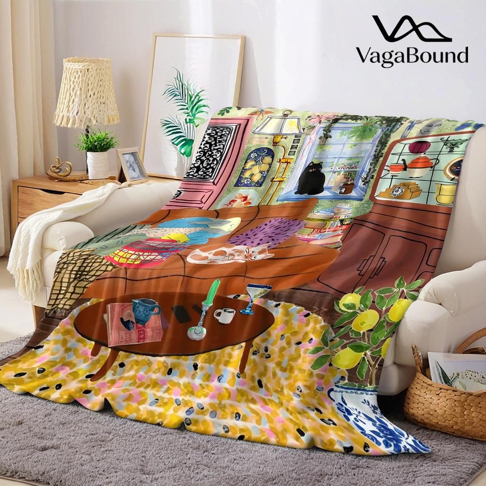 Cozy Cluttered Nook Flannel Blanket Warm Soft Halloween Christmas Couch Warm Cozy Decorative Decor Gift for All Season