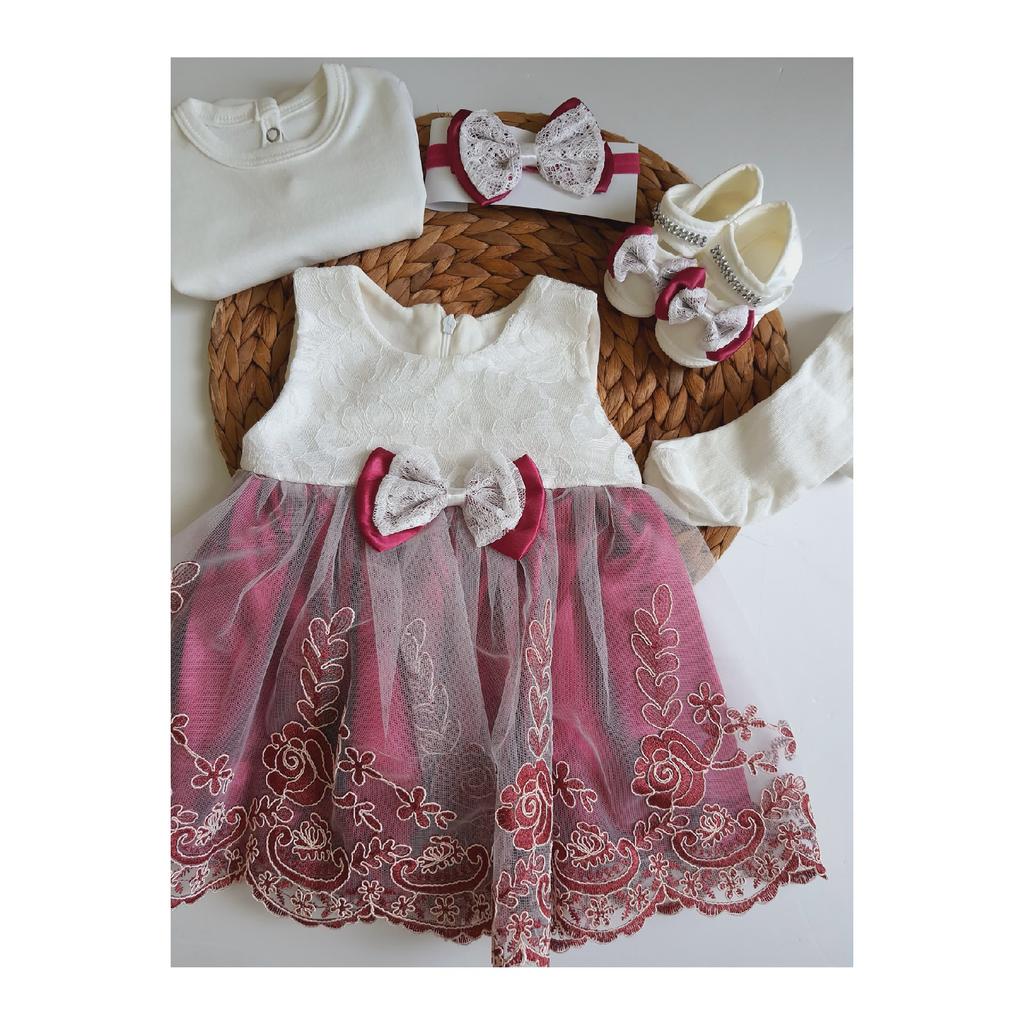 Комплект свадебного платья для девочки 0-6 месяцев из 5 кружевных платьев Mevltluk