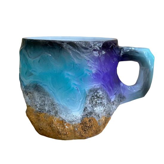 Минеральная хрустальная кружка для кофе, чашка для воды, новинка, кружки для напитков, цветная полупрозрачная кружка для чая для горячих напитков, элегантный рождественский подарок для домашнего офиса