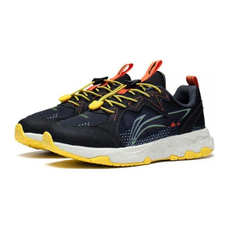 Li Ning Kids Zhixing Lite Non-Slip Wear-Resistant Breathable Low-Top Running Shoes Kids Sneaker Black Yellow YKFT012-1
