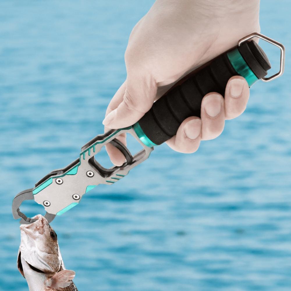 with 40lb Scale Fishing Grabber Aluminum Alloy Fish Holder Fish Lip Gripper Saltwater Fishing