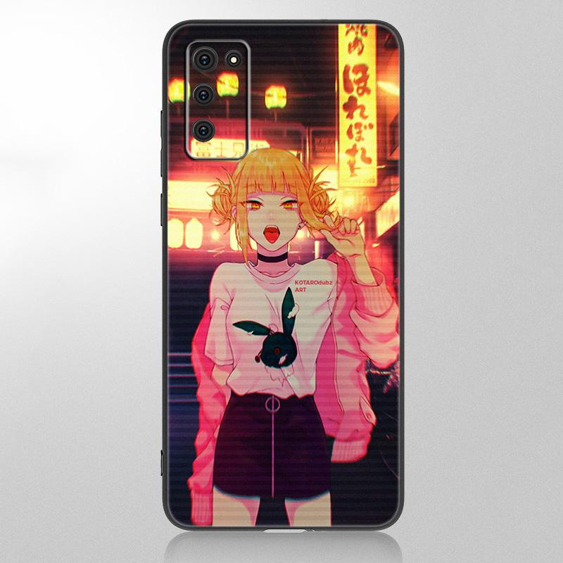 Чехол Vaporwave Glitch с аниме для Samsung Galaxy A12 A02S A22 A32 A52 A72 A71 A51 A41 A31 A21 A11 A50 A70 A10S A20S, черный чехол