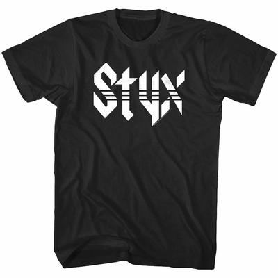 Styx Рок-группа Винтажный Логотип Мужская Футболка Хэви-метал Концертный Тур Мерч