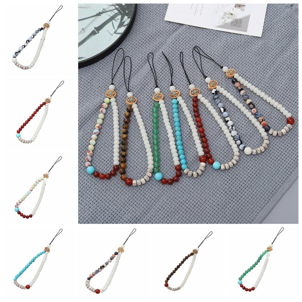 Anti-lost Cellphone Lanyard Chinese Style Cute Phone Strap Beaded Phone Chain  Jewelry Gift