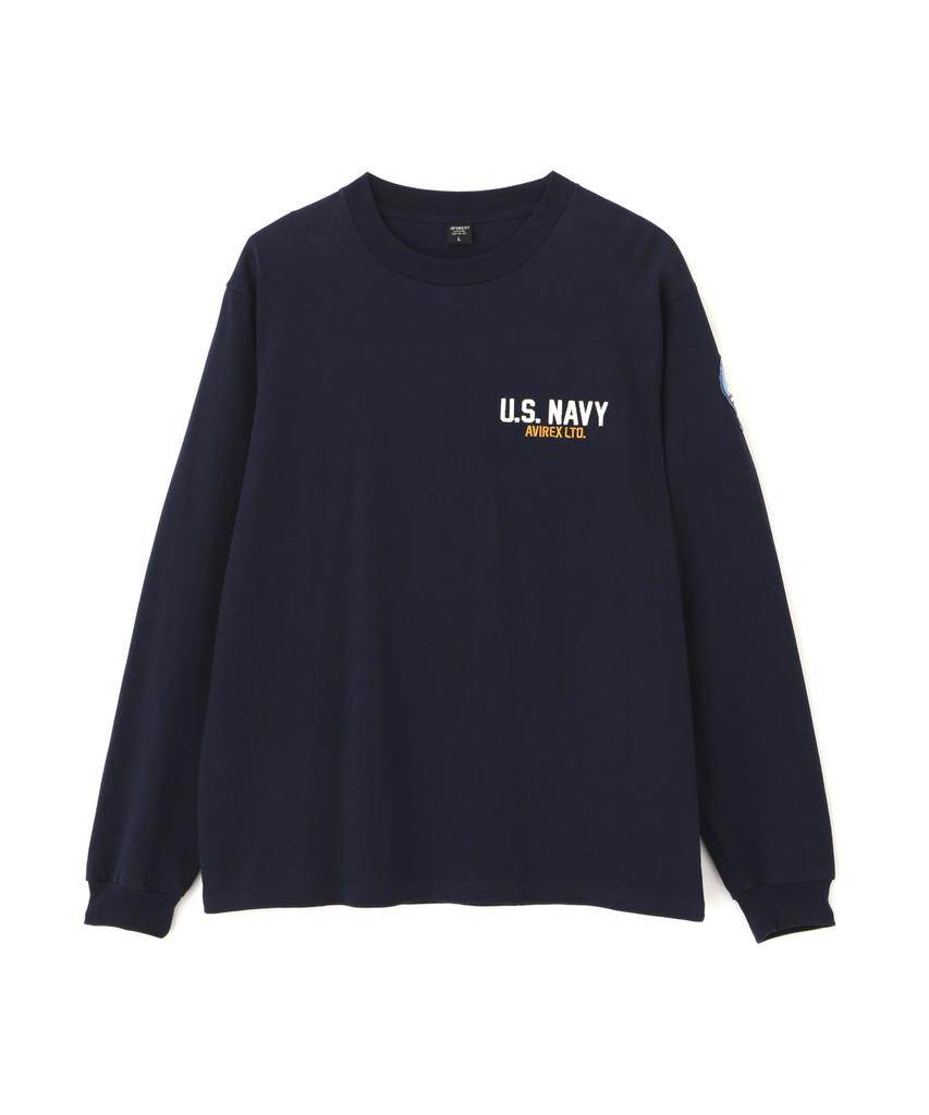 AVIREX LONG SLEEVE T-SHIRT TOPGUN men's L navy