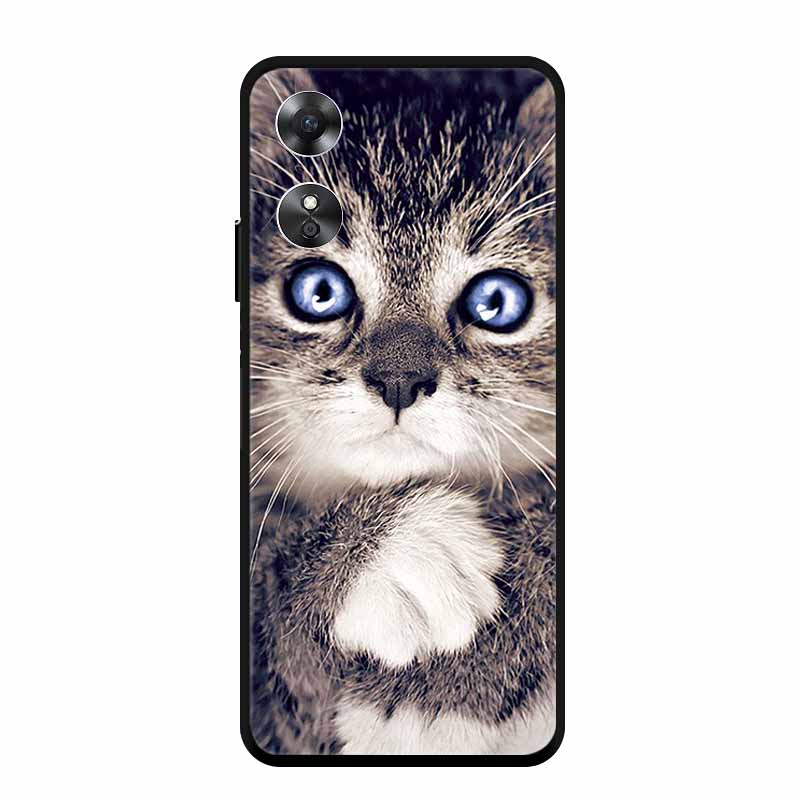 Чехол для OPPO A17 Крутой Волк Лев Тигр Кот Черный Край Силиконовый Мягкий Чехол-крышка для Телефона Для OPPO A17 Задняя Крышка Чехол A 17 Funda