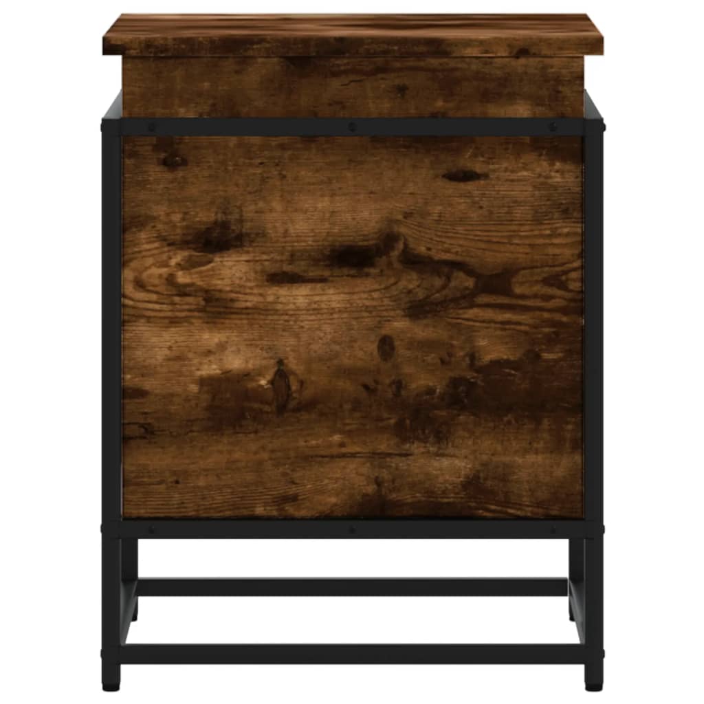 Storage Box with Lid Smoked Oak Finish 40 x 40 x 51.5 cm