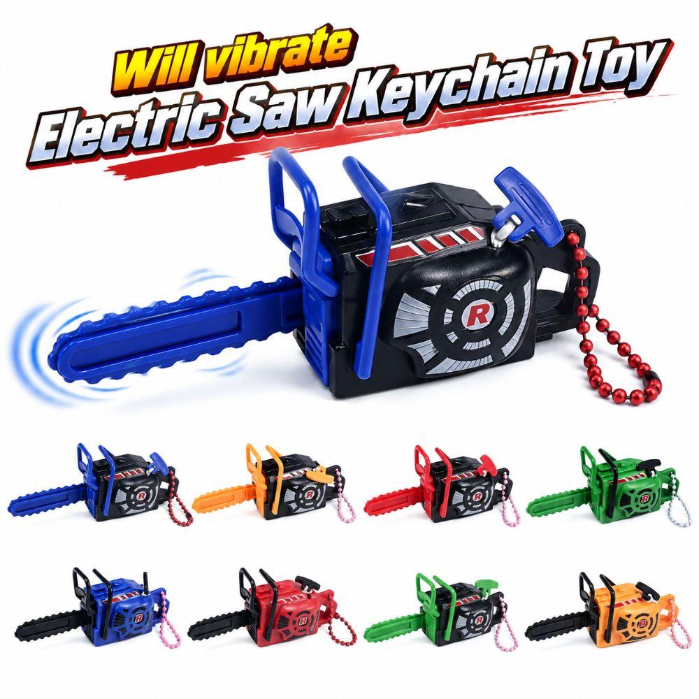 Pull Rope Electric Saw Keychain Toy Plastic Logging Saw Toy Gift Toy Key Decor