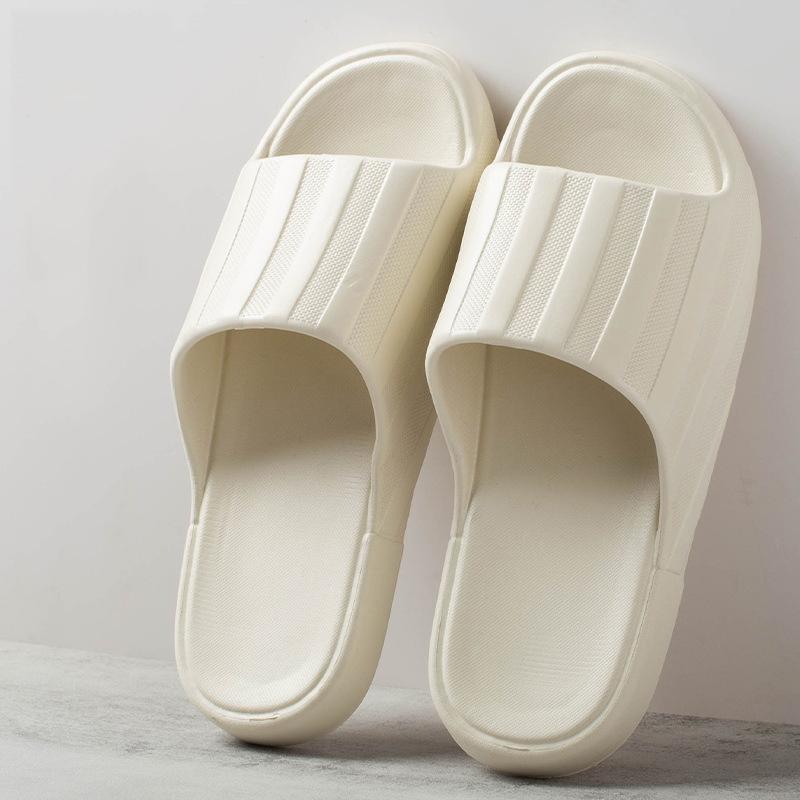 Летние полосатые модные тапочки для пар, женские и мужские домашние тапочки, легкие тапочки из ЭВА с толстой мягкой подошвой для использования в помещении и на открытом воздухе, противоскользящие тапочки для ванной комнаты
