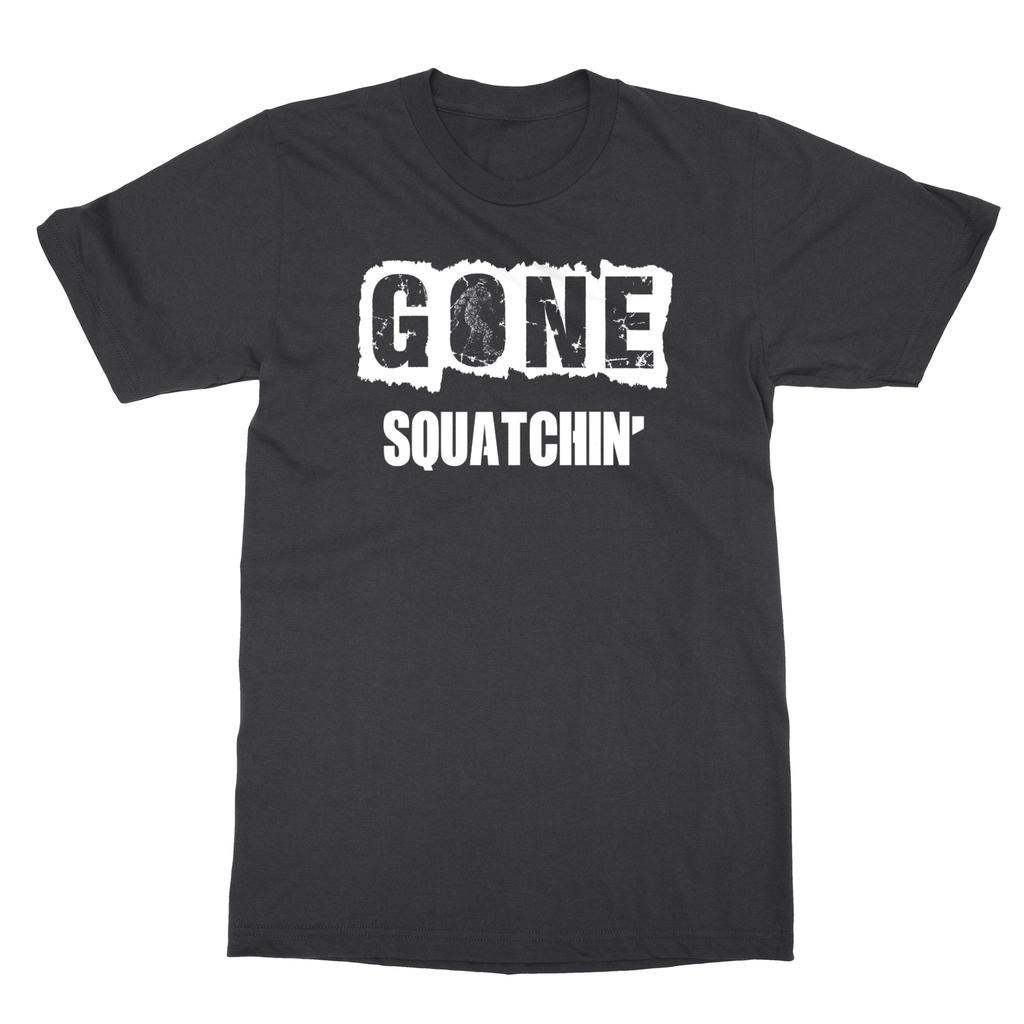 Bigfoot Sasquatch Slogans Sayings Gone Squatchin' Statements Men's T-Shirt