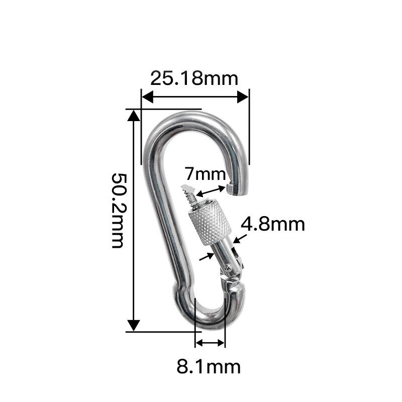 304 Stainless Steel Carabiners - Heavy Duty, Durable & Rust-Free Clips for Gym, Swing, Dog Leashes, Hammocks, Keychains
