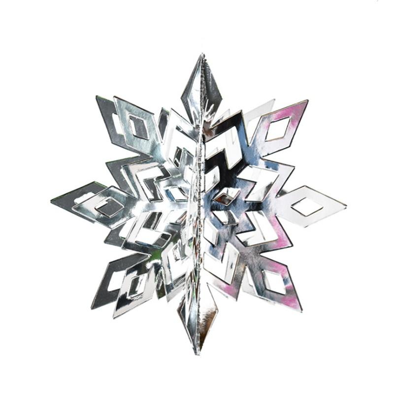 6Pcs 3D Snowflake Pendant Paper Christmas Snowflake Pendant Snowflake Pendant Holiday Party Decorations