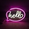 Yousheng HELLO Neon Sign Creative Shape USB/Battery Operated Non-glaring LED Neon Lamp Wall Ornament Party Supplies