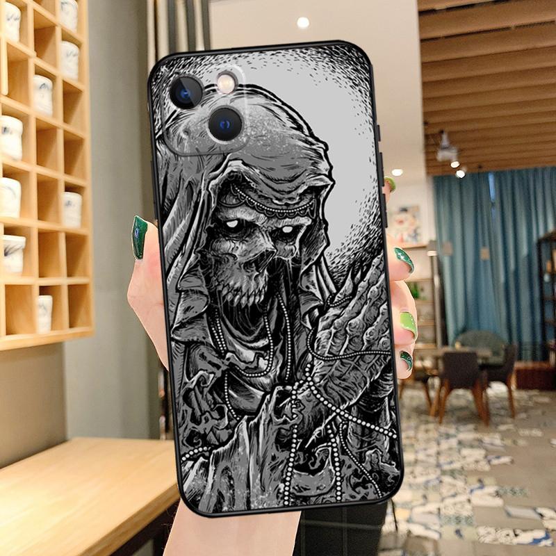 Готический чехол для телефона с черепом для iPhone 16 17 Pro Max 15 14 13 11 12 Pro Max mini 15 16 Plus 16e 17 Air Cover