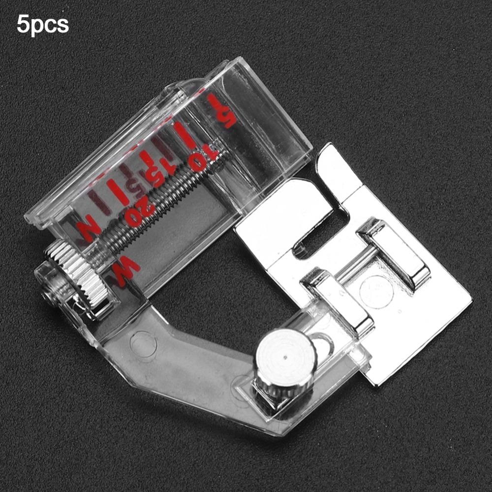 5pcs Snap On Adjustable Bias Binder Foot for Singer/JUKI/Feiyue/Acme Sewing Projects