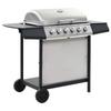 6 Burner Gas Grill Stainless Steel Silver
