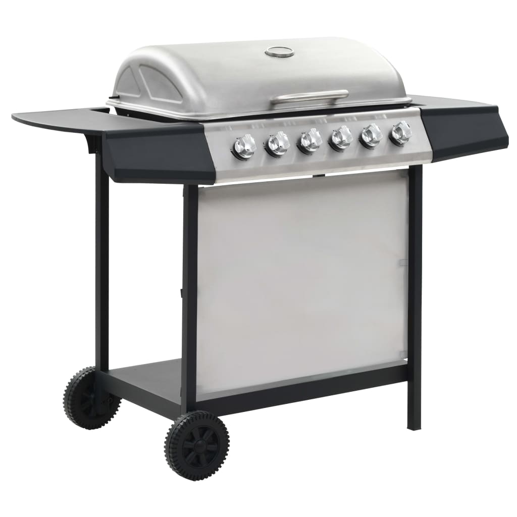 6 Burner Gas Grill Stainless Steel Silver