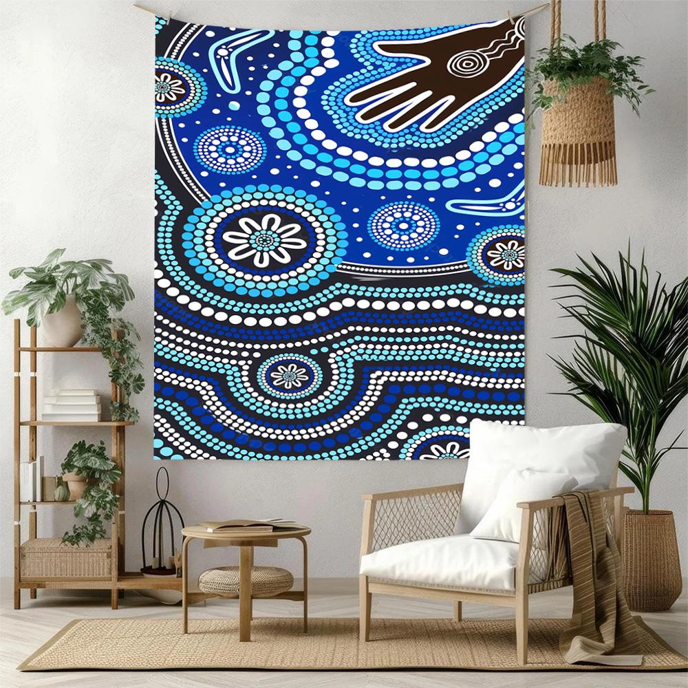 Australian Aboriginal Style Wall Decor Tapestry Art For Pet Memorial Birthdaywedding Party Backdrop Family Gift