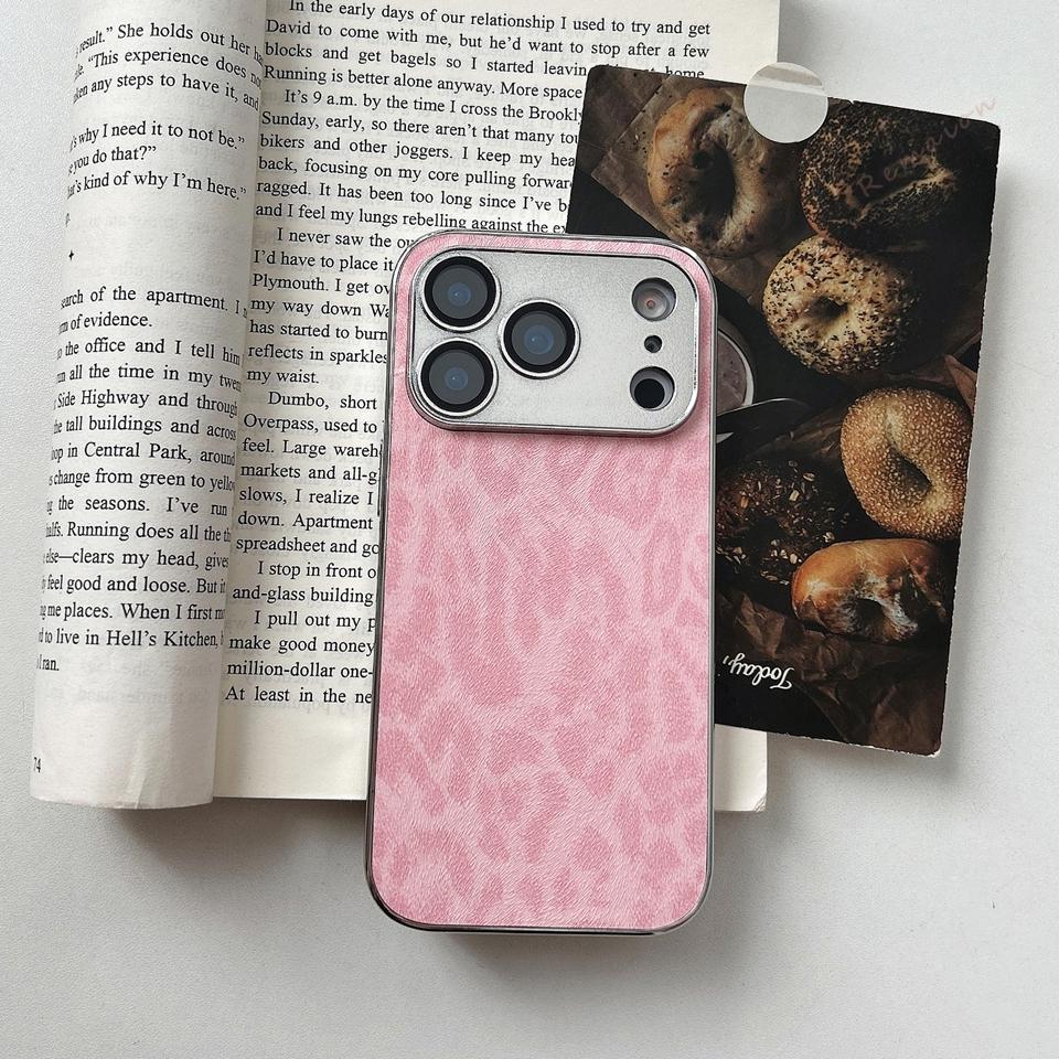 Leopard Learther Case for iPhone 17 Air 16 14 11 13 12 15 Pro Max 15 16 14 Plus Metal Plating Protector Hard Cover