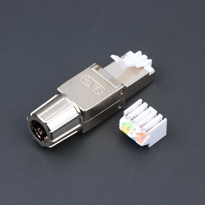 1 шт. Инструмент для разъемов Cat7 Cat6A Cat8 RJ45 Безвинтовой Цинк-сплав Экранированные Ethernet-терминаторы