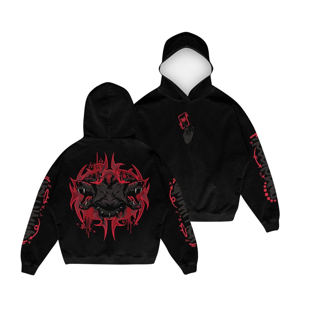 Женская мода O-образный вырез с длинным рукавом и принтом, толстовка с капюшоном