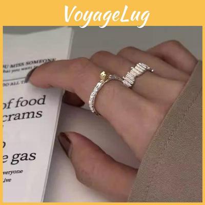 Модное регулируемое медное кольцо с элегантными геометрическими формами, идеально подходящее для повседневной носки