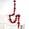 Multicolor Flocking Ball String Mixed Size Christmas Ball String Hanging Decoration  Party Supplies