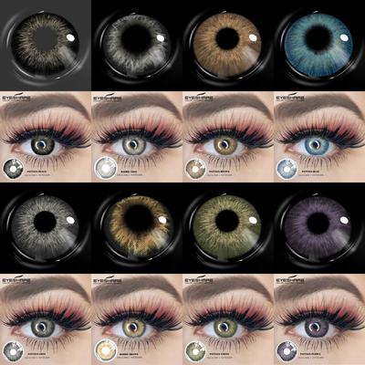 1 пара новых модных цветных контактных линз для глаз, линзы для карих глаз, синие контактные линзы для серых глаз, красочный макияж, зеленые контактные линзы