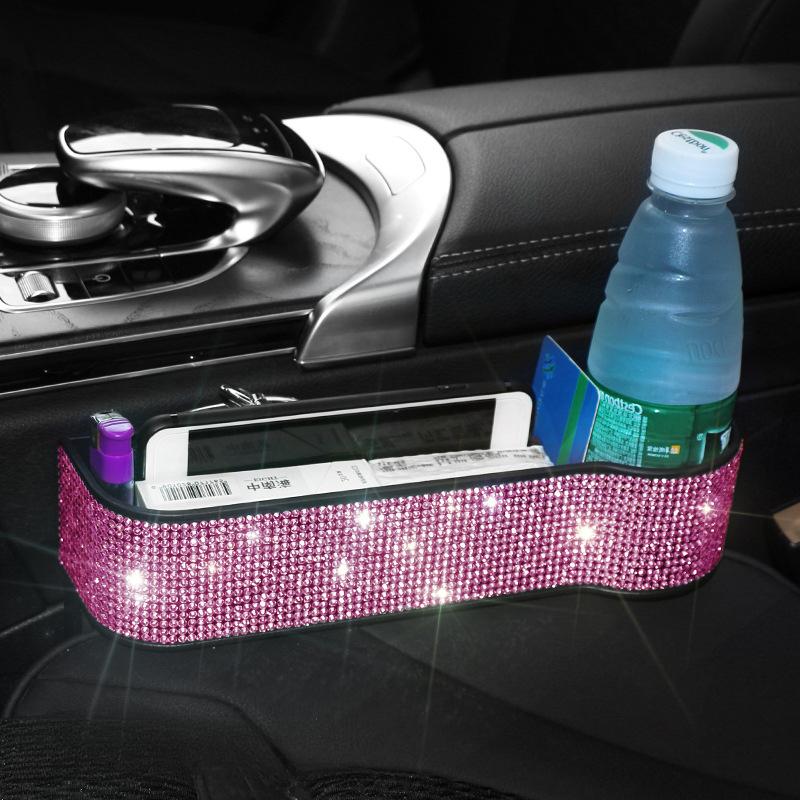 Роскошный бриллиантовый автомобильный ящик для хранения в щели Зарядное устройство Карман-щель для сиденья Органайзер для сиденья Держатель для карт, телефона, бутылок, стаканов Автомобильные аксессуары