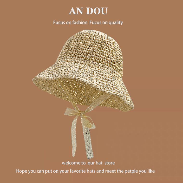 Весенне-летняя милая соломенная шляпа с диким плетением, женская солнцезащитная шляпа для моря, солнцезащитный крем для рыбалки, шляпа с большими полями, показывающая лицо, маленькая шляпа-горшок, прилив