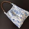 Niche Retro New Китайский Синий И Белый Фарфоровый Цветок Сумка Коровья Кожа Плечевой Ремень Подмышки Косая Сумка Span Женская Тонкая Тканевая Сумка