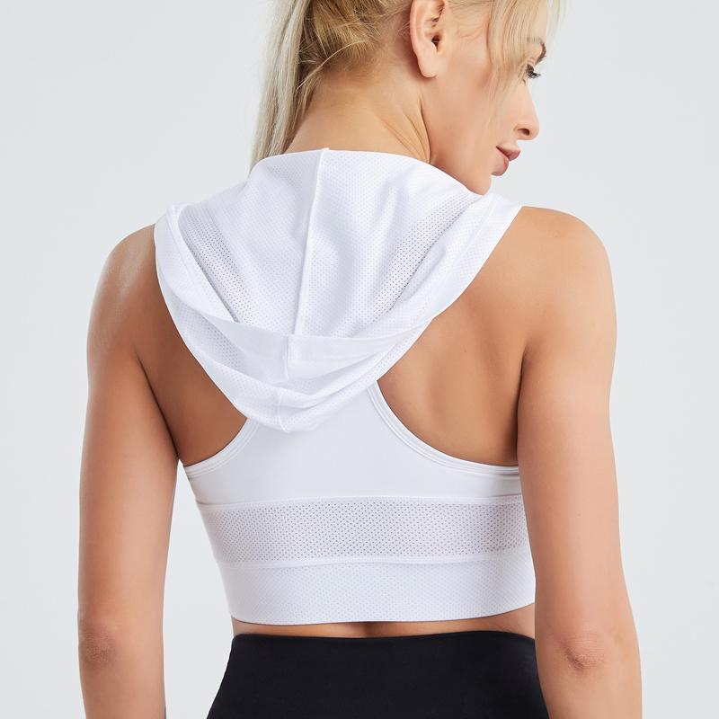 Women's Hooded Tank Top Yoga Fitness Exercise Running Quick Dry Breathable Top