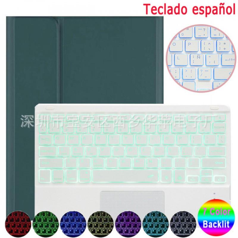 IPad Pro 11-inch Spanish Layout Bluetooth Keyboard Case With Backlit Keys Magnetic Sleep/Wake Stand Protective Cover