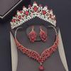 Банкетный набор для вечеринки, хрустальные свадебные украшения, наборы с короной, ожерельем, серьгами, свадебные наборы для женщин, роскошные диадемы, наборы с ожерельем, мода