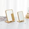 Wooden Makeup Mirror Rotating Desktop Makeup Mirror Desktop Student Dormitory Folding Makeup Mirror Portable