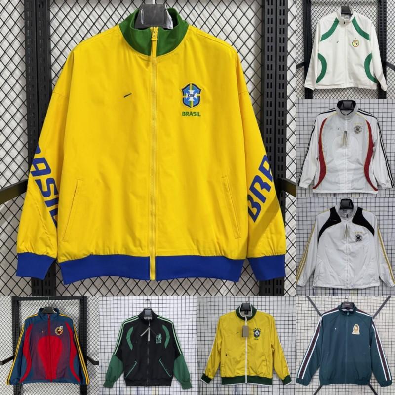 Унисекс Длинная ветровка Ретро спортивная куртка Футбольная тренировка Уличная повседневная одежда Осень Зима