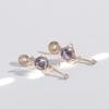 1Pair Korean Style Asymmetric Pearl Zircon Ear Clips Earrings Jewelry