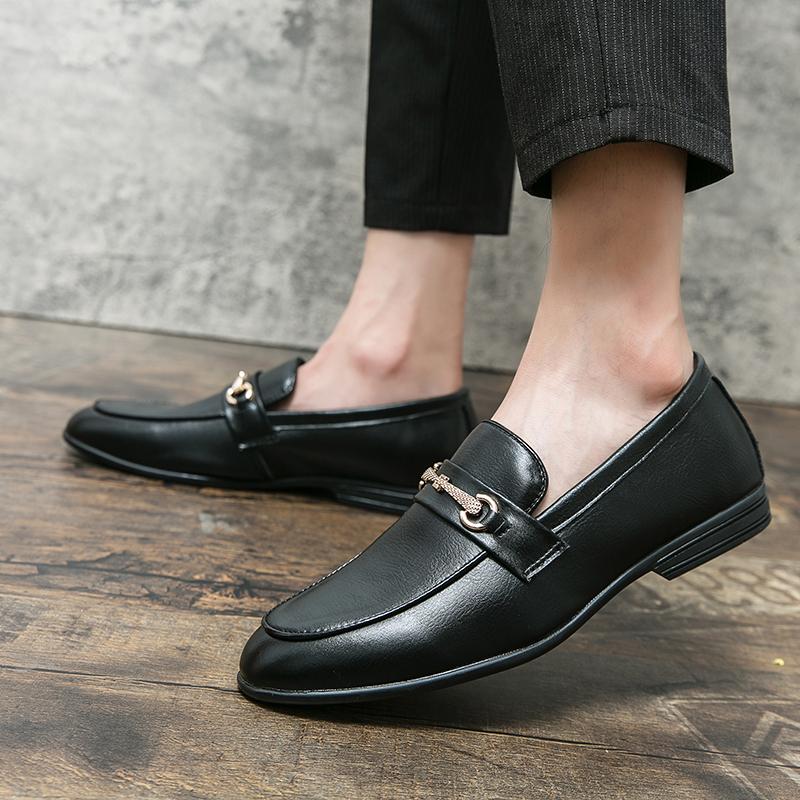 Spring New Fashion Trends Loafers Men Brown Leather Men Shoes Leather Slip-on Elegant Business Dating Loafers Formal Party Shoes