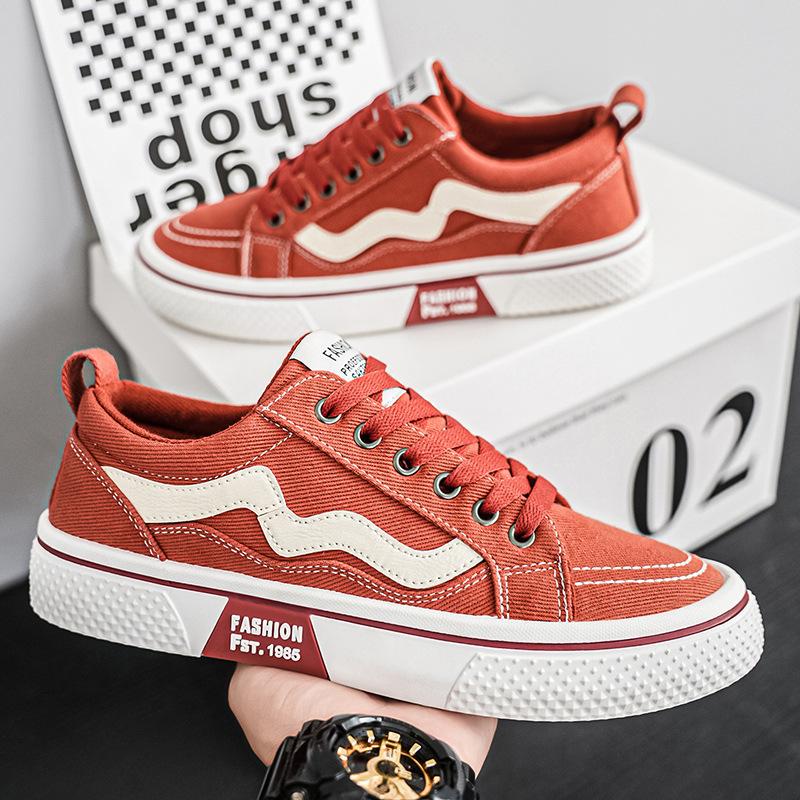 Кеды мужские 2025 новая летняя нескользящая спортивная обувь для скейтборда мужская летняя дышащая красная универсальная повседневная мужская обувь