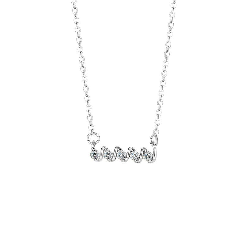 Ожерелье Mosan Diamond Spiral от Temperament, Женское меньшинство Дизайн Sense, Новая усовершенствованная цепь-ошейник Sense
