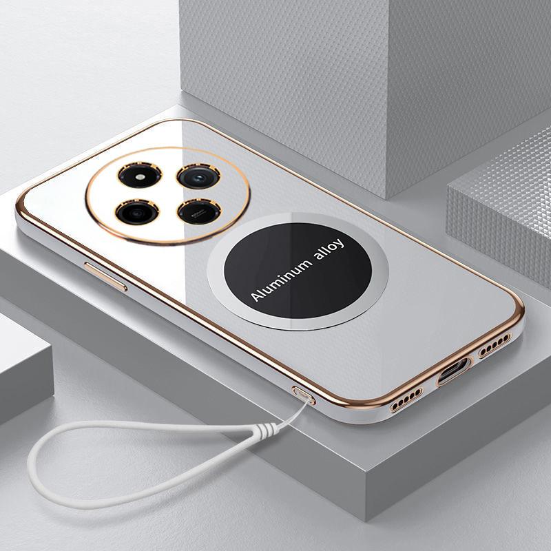 For Xiaomi Redmi 14C Case Redmi A4 A3 Pro Phone Case Luxury Square Plating Magnetic Attraction ShockProof Silicone Back Cover