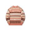 Li Ning All Over Letter Print Loose Fit Pullover Long Sleeve Knit Sweeper Unisex Sweeper Sunset-Orange AMBT129-2