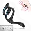 New Silicone Double Cock Ring Soft Penis Ring Delay Ejaculation Sex Toys for Man Prostate Massager Male Chastity Lock Ring