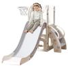 Kids Slide, Extra Long Toddler Slide with Playpen, Storage Space and Non-slip Steps, Indoor and Outdoor Play Equipment, Freestanding Slide