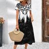 New Women's Dresses Graphic Print Elegant & Beautiful Midi Dresses Plus Size Female Summer One-piece Dress