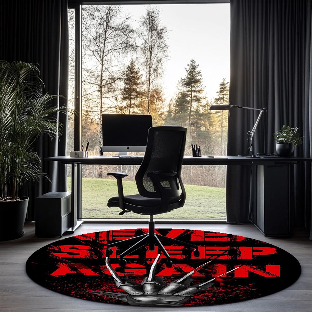 Halloween horror Printed Round Rug Carpet Chair Rug Area Rug Entryway Doormats,for Office Chair Living Room Bedroom Kitchen Room.